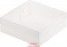 Коробка для зефира - 20х20х7 см - белая с прозрачной крышкой
