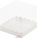 Коробка для торта 16х16х14 с прозрачным куполом