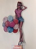 Топпер на торт - Девочка с шариками - 3